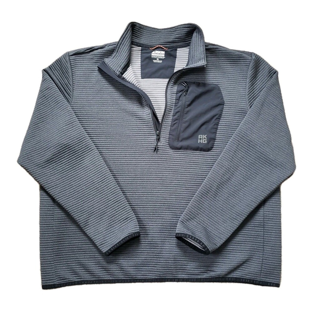 Alaskan Hardgear By Duluth Size XL Standard Fit Mens Quarter Zip Gray Black 1/4